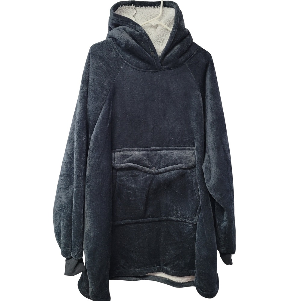 Krifey Oversized Wearable Blanket Hoodie‎ Charcoal Gray One Size Fleece Lined
